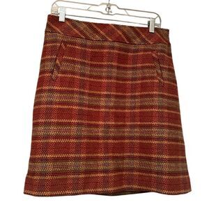 Talbots wool miniskirt in orange, red, yellow plaid- size 6